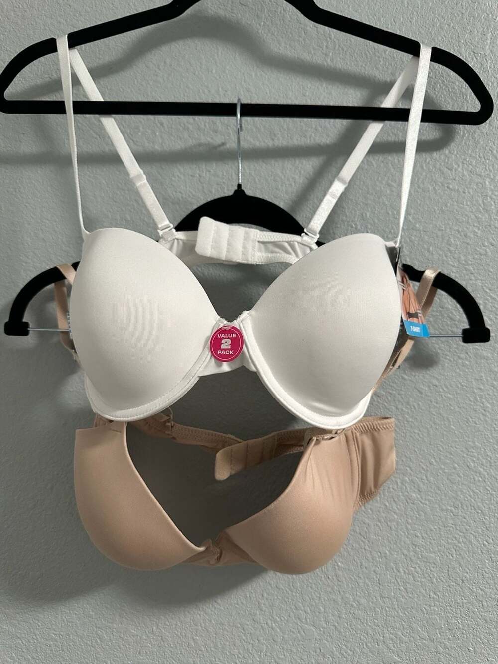 Maidenform T-Shirt Bra Value 2 Pack White and Nude 36B